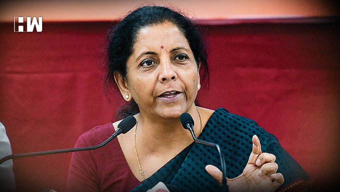 Financial Minister, Nirmala Sitharaman announcing the extension of income tax return filling date