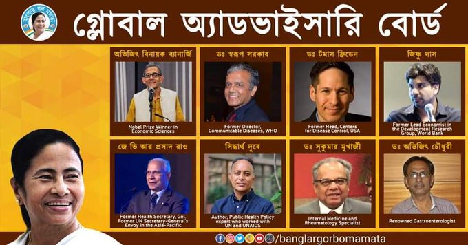 CM Mamata Banerjee has set up a Global Advisory Board for COVID Response Policy in West Bengal